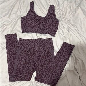 Leopard Print Sports Bra and Leggings Set